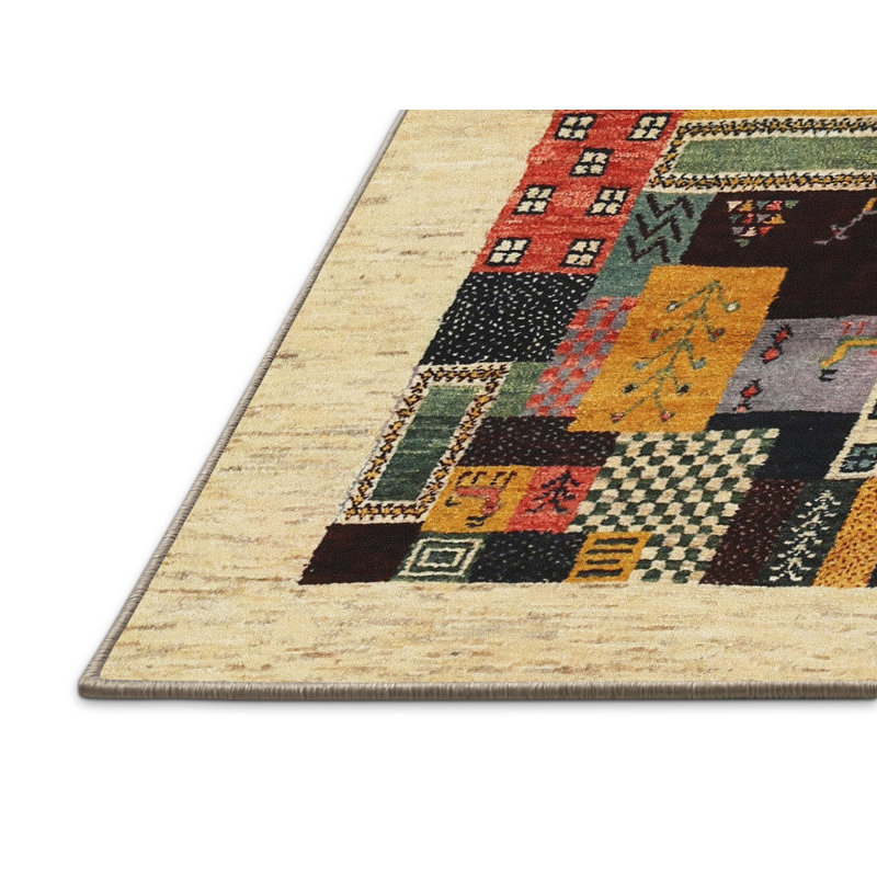 Tapis beige/brun/gris contemporain, Rectangle 4 pi x 6 pi