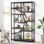 Étagère de coin 68,89 "à 5 étages de style rustique noir avec 9 tablettes ouvertes pour le salon