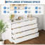 Commode 8 tiroirs pour chambre à coucher avec commode en bois cannelée de 55 po-435532923