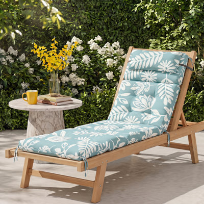 Coussin de dossier de chaise longue d'extérieur 5 po avec appui-tête et attaches