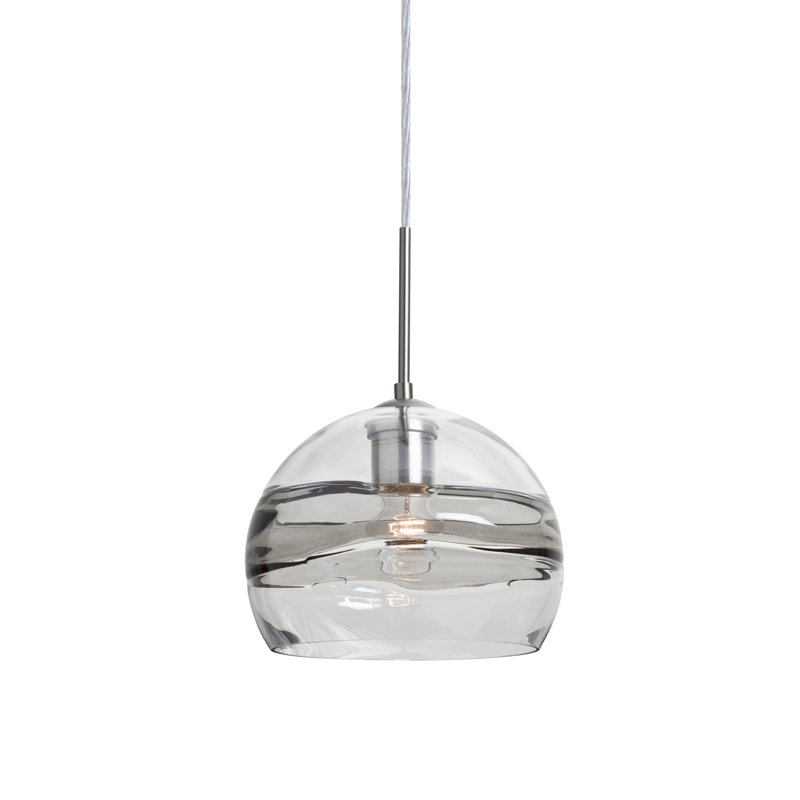 Grajeda 1 - Light Single Pendant, Satin Nickel, Clear/Smoke