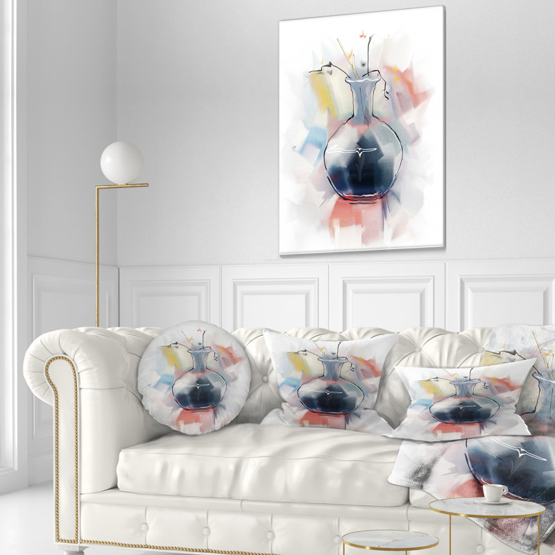 Coussin de fleurs abstraites florales dans un coussin lombaire vase