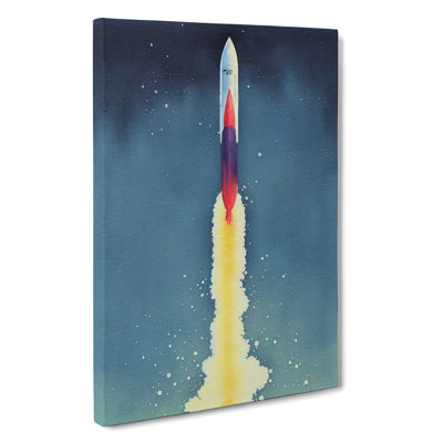 Entrancing Spaceship Rocket - Wrapped Canvas