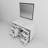 Dark Grey Bath Vanity 48 in. W x 22 in. D, White Quartz Top and 34 in. Mirror-1862693254