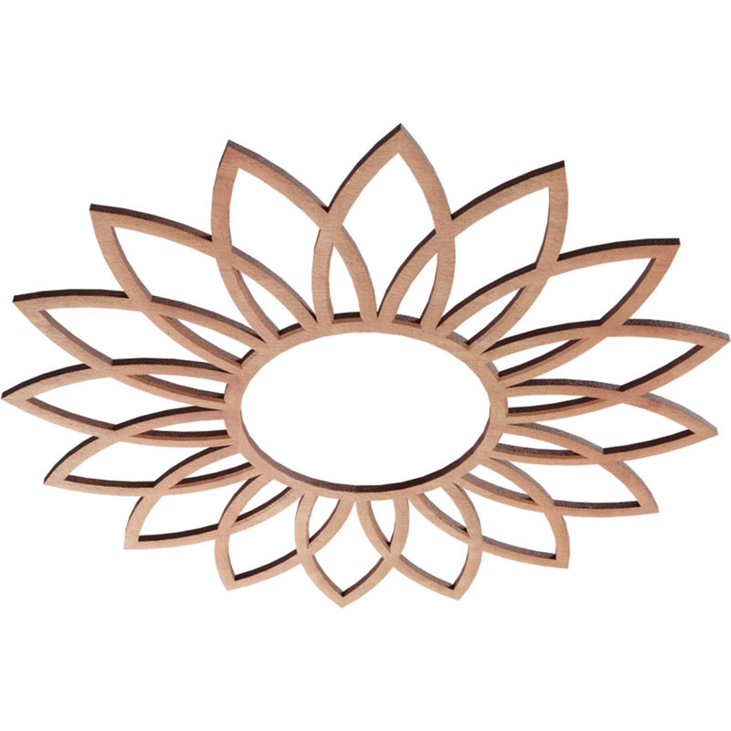 Médaillon de plafond 18 po x 18 po x P 6 1/4 po x P 3/8 po Daisy, H 18 po x l 18 po x P 0,38 po, Cerisier