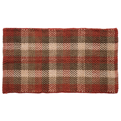 Tapis bordeaux en coton à motif écossais Shrewsbury