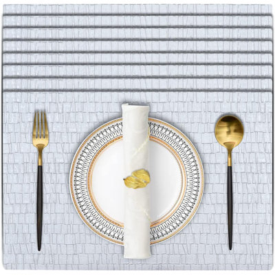 Ensemble de napperons élégants rectangulaires en PVC avec résistance à la chaleur pour une table de salle à manger élégante et un décor de Noël