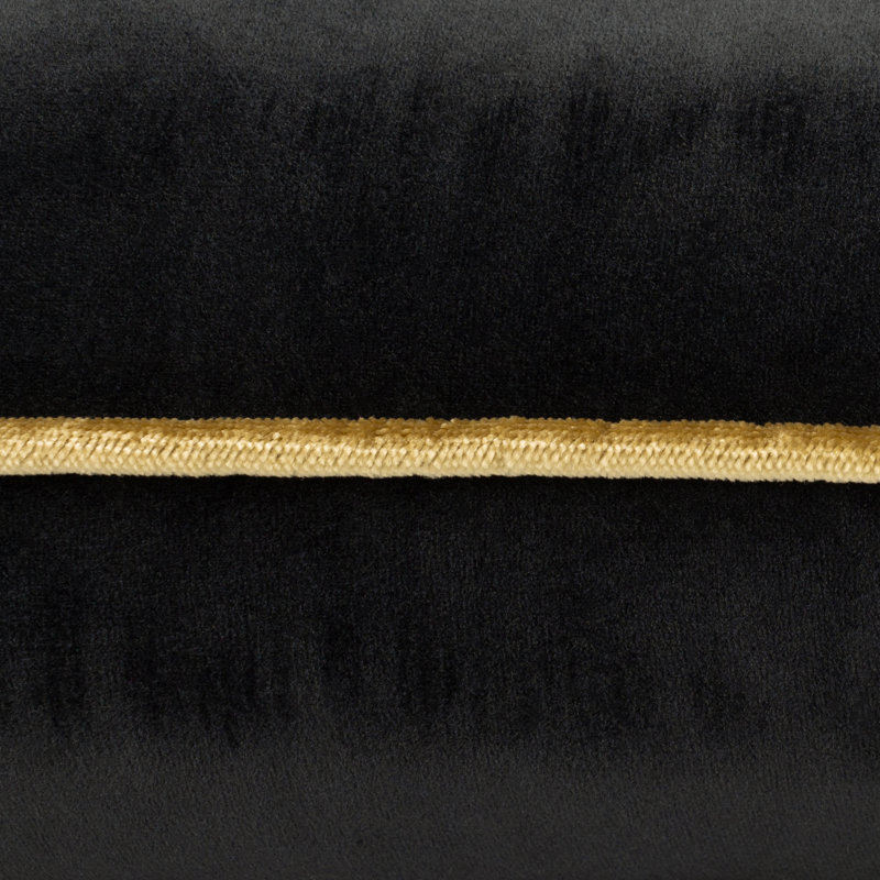 Meridian Square Cushion, Feather, Black/Gold, Square 45cm