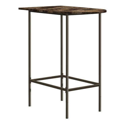 Carland Home Bar, Bar Table, Bar Height, Pub, 36" Rectangular, Small, Kitchen, Metal, Brown Marble Look