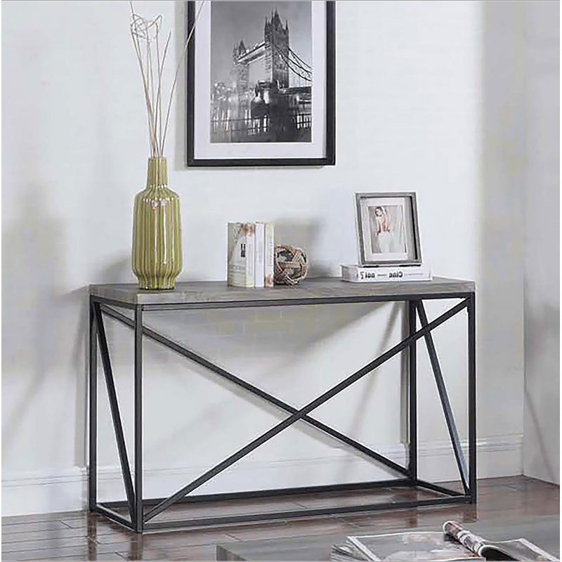 Sonoma Grey and Black Rectangular Sofa Table