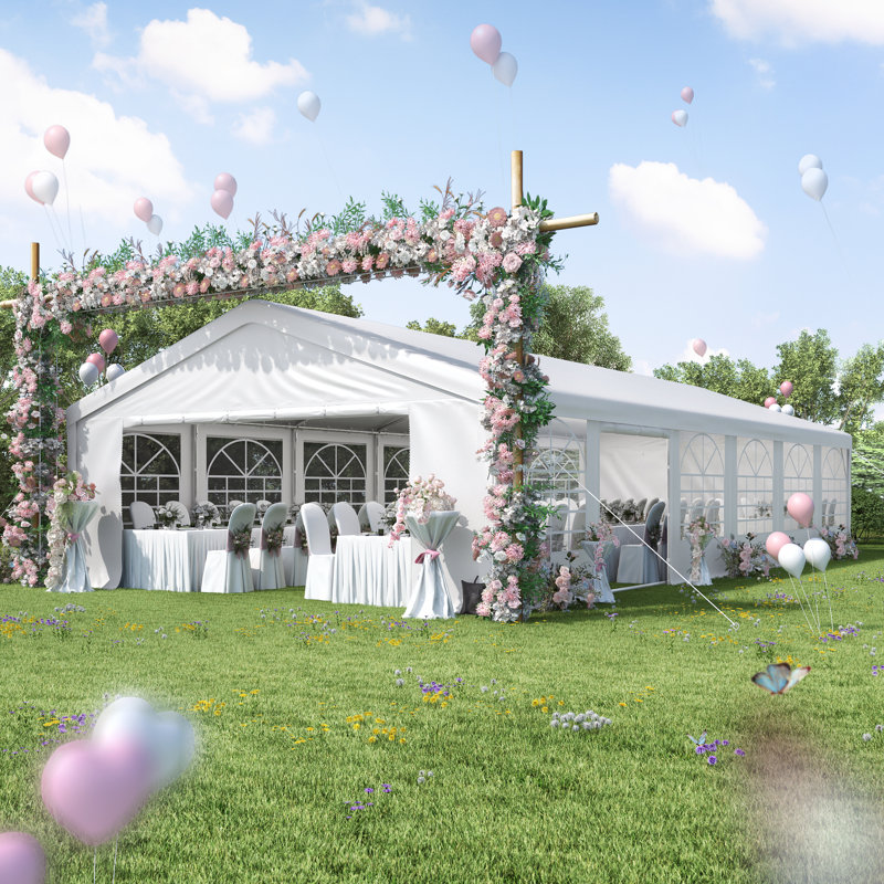 20 ft x 40 ft Galvanized Steel Party Tent - Heavy Duty Wedding Tent with 4 Sandbags, 20 (ft) x 40 (ft)