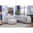 Modern Sofa Penelope 94.5" Linen Fabric Reversible L-Shape Sectional Sofa With Ottoman And Pillows