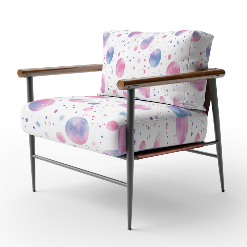 Chaise rembourrée Celestial For Teenagers, Bras ronds bruns