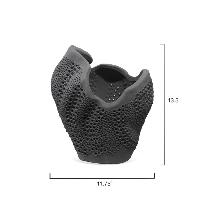 Handmade Ceramic Table Vase, Black