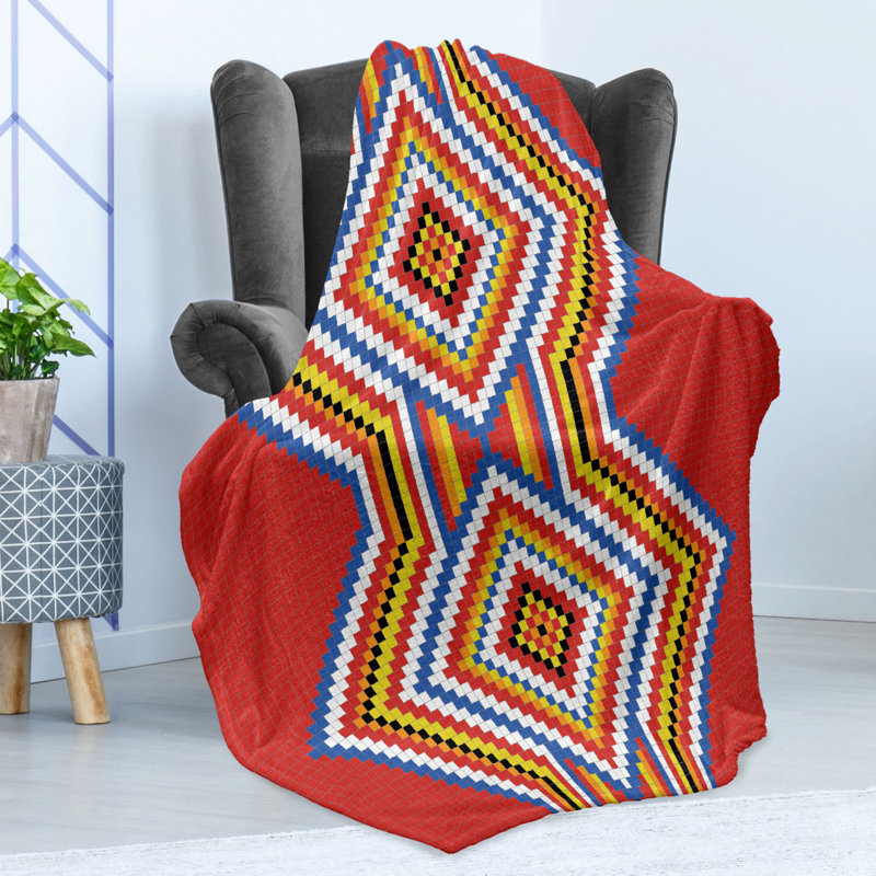 Hand Woven Throw Blanket, 50" W x 60" L