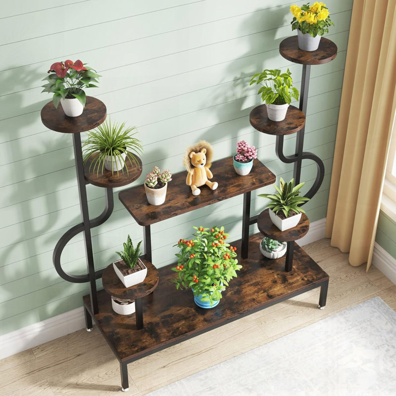 Eight-Tier Plant Stand Round Square Shelves Decor Organizer