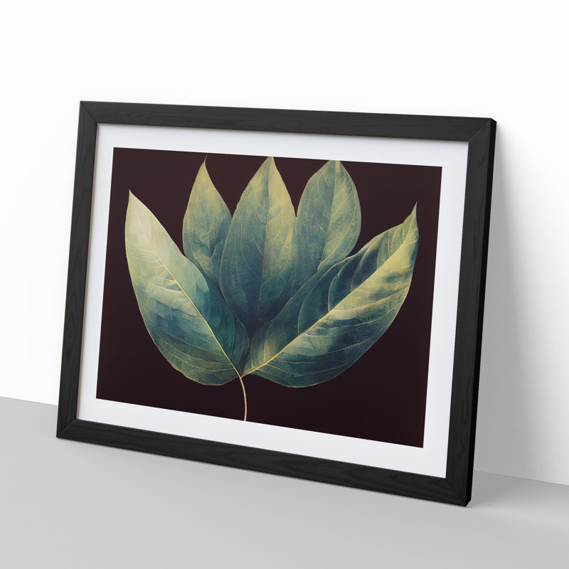 Innovative Leaf - Single Picture Frame Print, Black, 25cm H x 34cm W x 2cm D