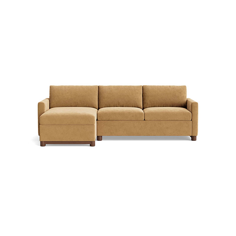 Reve Sofa with Chaise (with Storage), Chaise On Left, Performance Velvet - Nutmeg