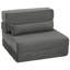 Chaise de sol pliable avec dossier et coussin de soutien lombaire, gris foncé-1050031763