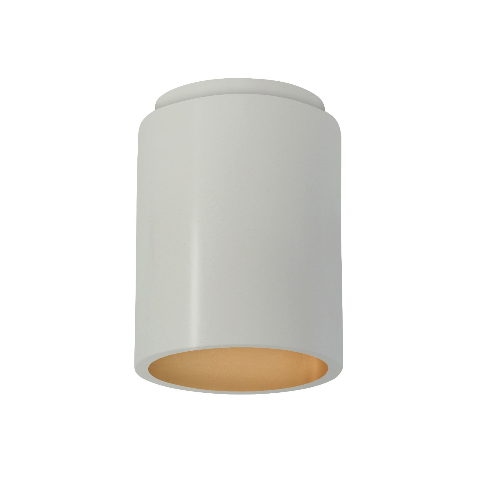 Sumatra Single Light Ceramic Flush Mount, Matte White/Champagne Gold, LED (Integrated)