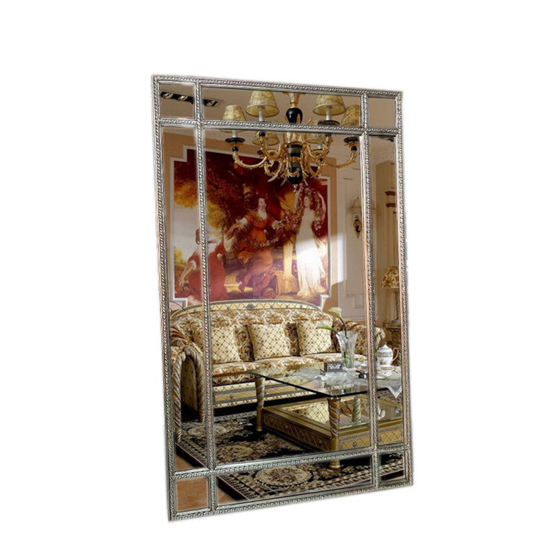 Flat Solid Wood Mirror, Silver