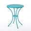 Ensemble de bar extérieur 3 pièces résistant aux intempéries, table ronde à lattes de couleur unie et 2 chaises-1920034761