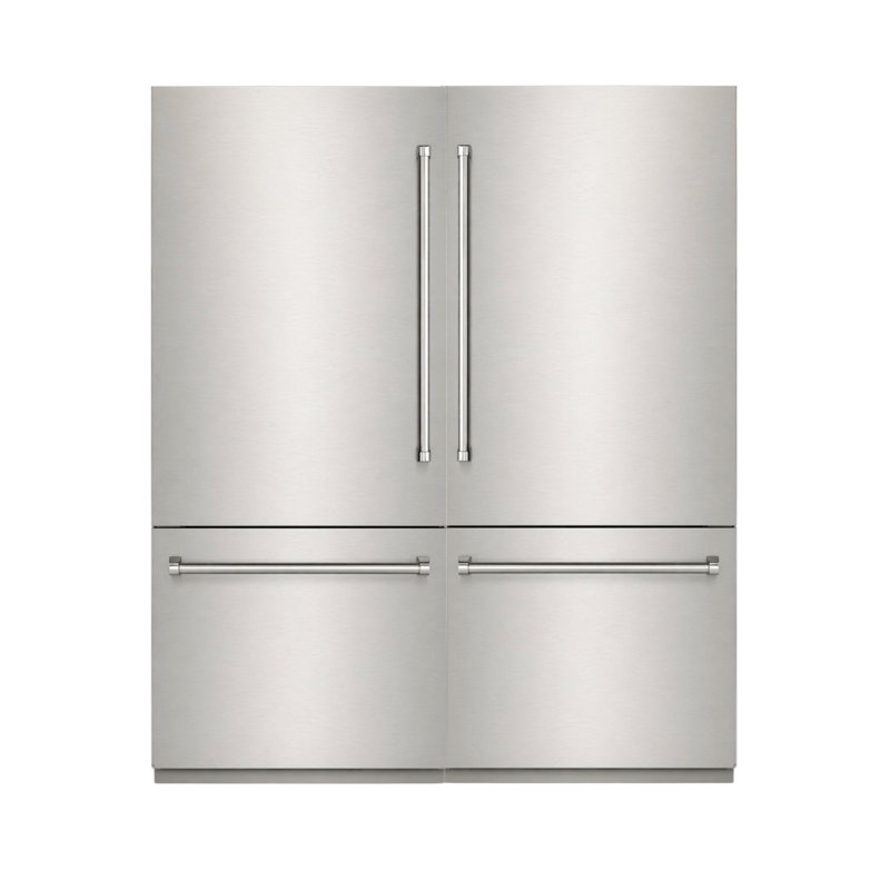 Kucht 71.5'' W Built-in Side By Side Refrigerator, Stainless Steel/Silver