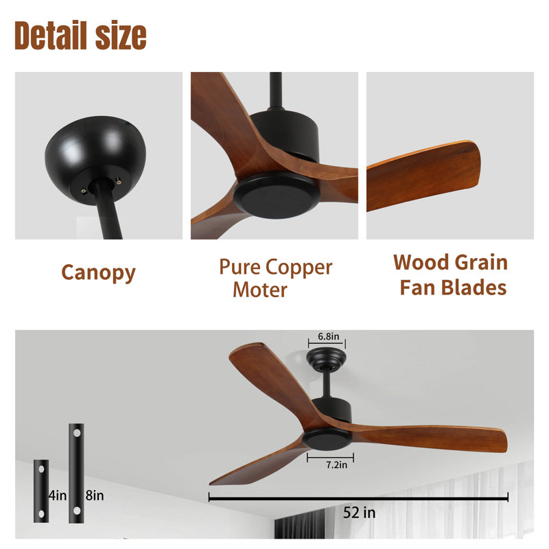 Ventilateur de plafond 52 po sans lumière