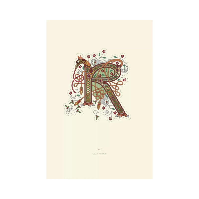 R Celtic Initial 1 Piece Wrapped Canvas Painting, 152.5 cm H x 101.5 cm W