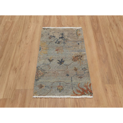 2'1" x 3'0" New Hand Knotted Grey Wool Rectangle Oriental Rug - MOA10291455