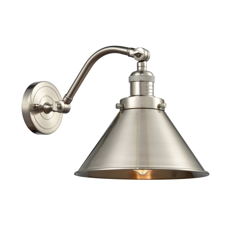 Paylor Armed Sconce, Incandescent, Brushed Satin Nickel, Brushed Satin Nickel