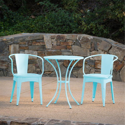 Ensemble de 3 pièces en métal Kd - bleu clair mat