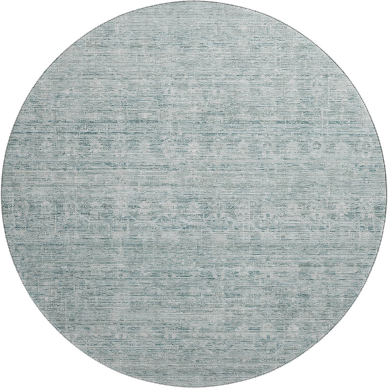 Premium Machine Washable Lubbers AMF1746 Stripe Rug, Round 8'