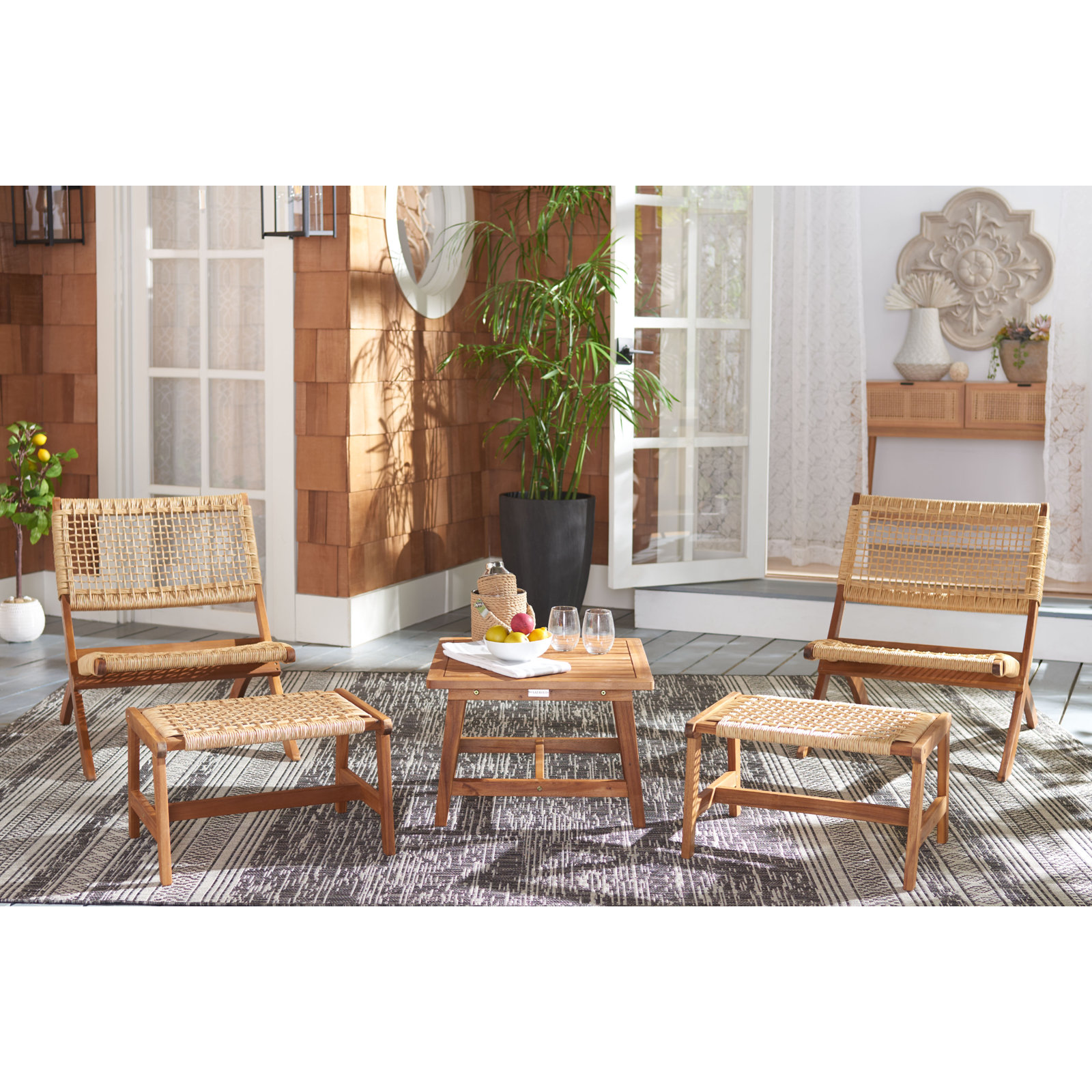 Armida Acacia 5 Piece Seating Group, Natural