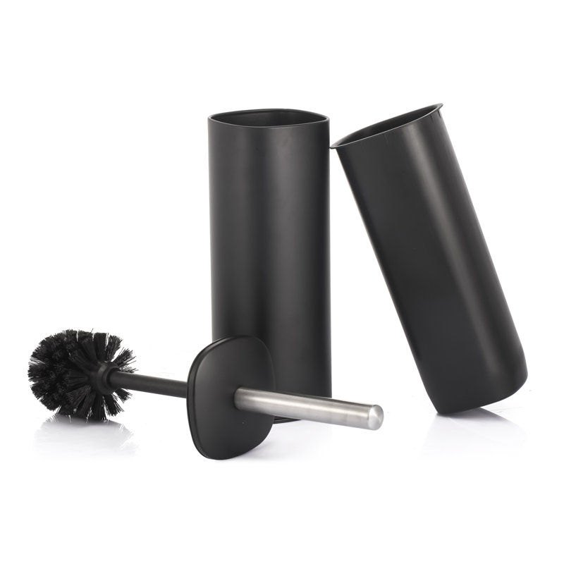 Capri Stainless Steel Toilet Brush Satin, Black