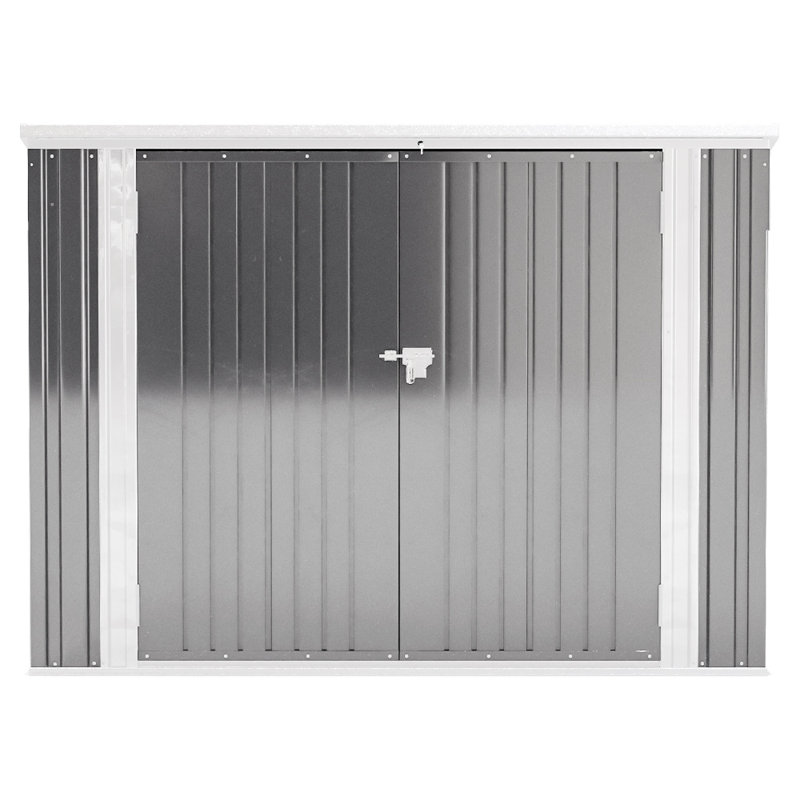 Arvie 6 ft. W x 3 ft. D Metal Apex Garbage Shed, Grey