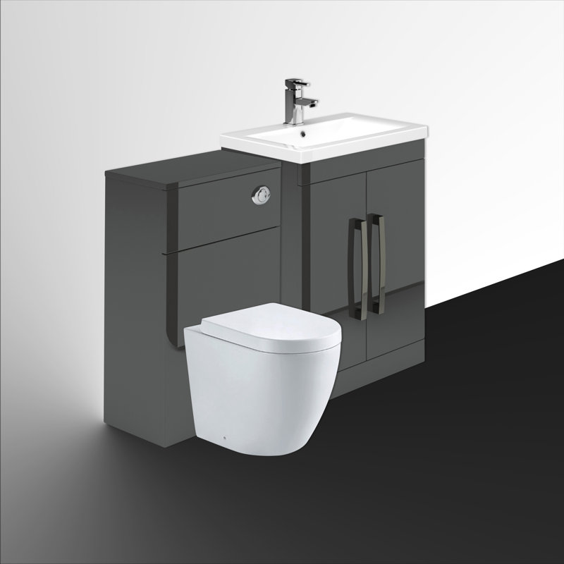 Whitfield Bathroom Vanity with Ceramic Basin, Anthracite