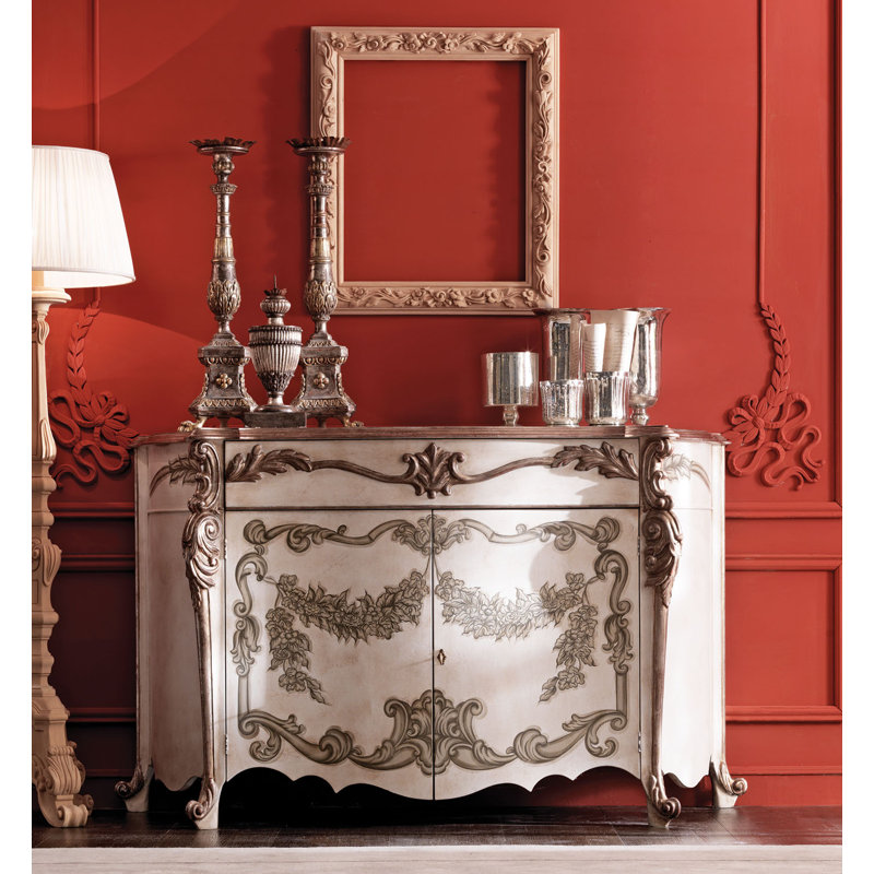 Handpainted Buffet Table, Warm Antique White