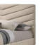 Lit simple Vevy, revêtement en flanelle beige capitonnée à chevrons-117559622