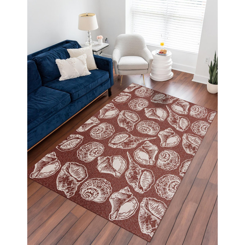 Tapis contemporain rouille et ivoire Ayton, Rectangle 10 pi x 14 pi 1 po