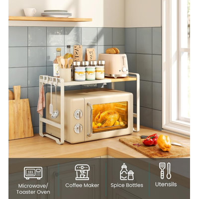 Expandable Microwave Shelf, Microwave Stand, Adjustable Width