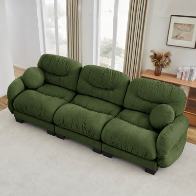 Pleated Design Cozy Chenille Fabric Modular Sofa