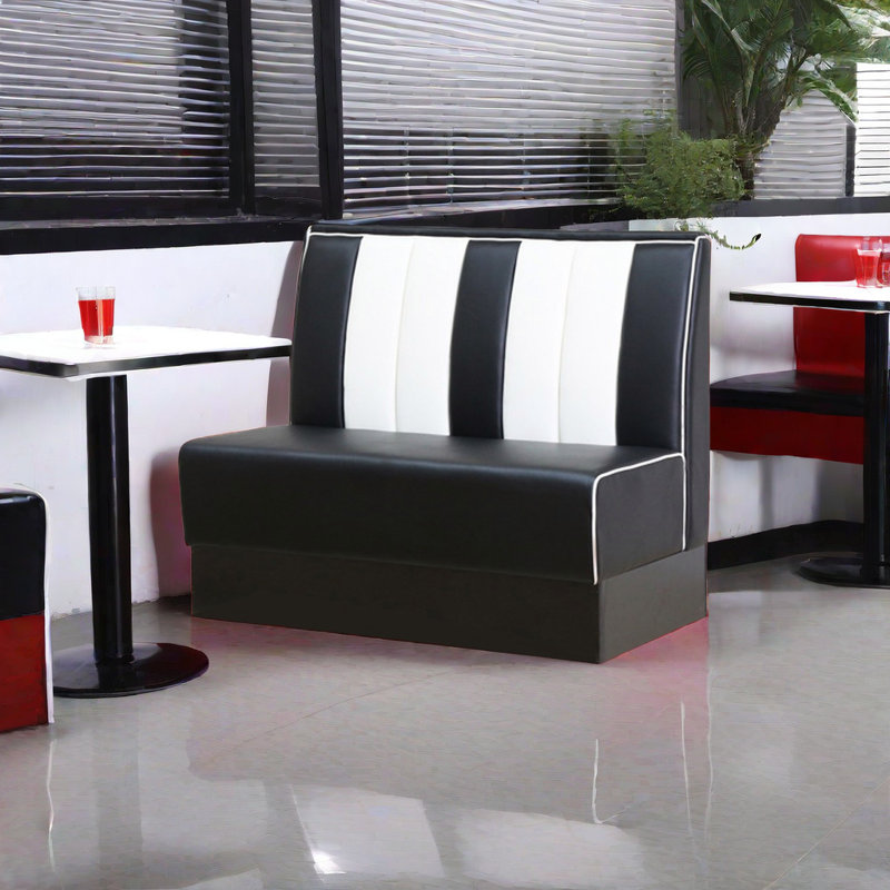 Banc de rangement American Style, Noir / blanc
