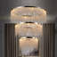 Lustre - Plafonnier à DEL en cristal de 24 pouces, température de couleur réglable 3000K / 4000K / 6000K, hauteur réglable, rond de luxe