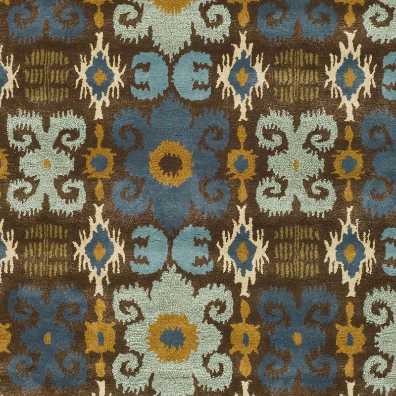 Mangan Ikat Wool Hand Woven Area Rug, Rectangle 107 x 168 cm