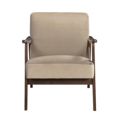 Vandie Accent Club Chair, Polyester, Solid Rubberwood Frame
