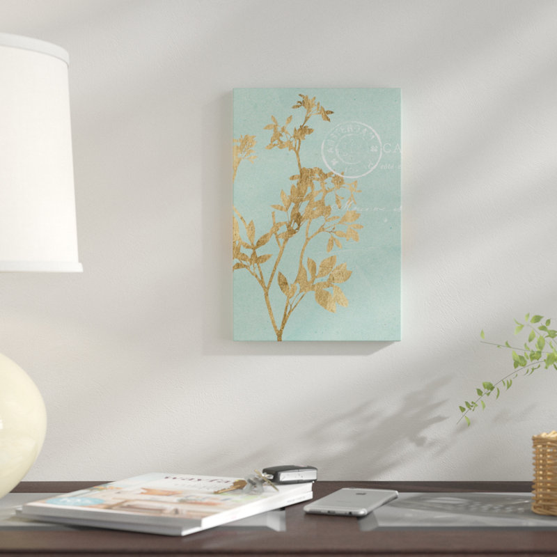 « golden leaves i », impression sur toile, H 26 po x l 18 po x P 1,5 po, Toile tendue, Pas de tapis