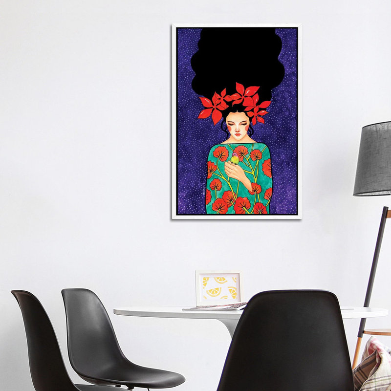 With All My Love by Hülya Özdemir - Print on Canvas, 66.04 cm H x 45.72 cm W, White Framed
