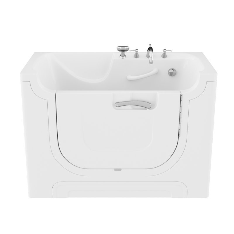 Therapeutic Tubs 30 in. x 60 in. Right Drain Wheelchair Access Walk-In Soaking Tub in White, Right