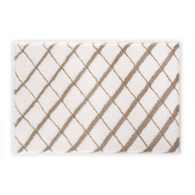 Diamond Non-Slip Bath Rug, Natural, 70 x 120cm